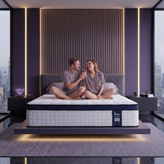 Levitex 35CM Double Mattresses Gel Memory Foam and 7-Zone Ergonomic Pocket Spring, Anti-Roll Dual-Row Edge, Undisturbed Deep Sleep For Restless Couples, Triple Cooling System