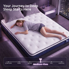 Levitex Queen Mattress 23CM With Pocket Spring & Cooling Gel Foam, Medium-Firm Full-Body Support, Mattresses In A Box