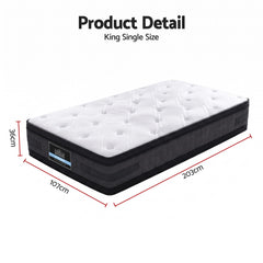 Giselle Pocket Spring Memory Foam Euro Top Gel Mattress – King Single