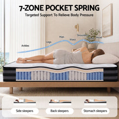 Giselle Pocket Spring Memory Foam Euro Top Gel Mattress – King Single