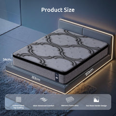 Levitex Pocket Spring Memory Foam Latex Hybrid Mattress – King