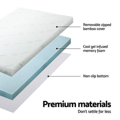 Giselle Memory Foam Gel Bamboo Wool Mattress – King