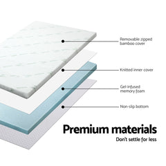 Giselle Memory Foam Gel Bamboo Wool Mattress – Queen