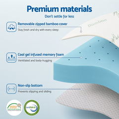 Giselle Memory Foam Gel Bamboo Wool Mattress – King