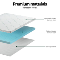 Giselle Memory Foam Gel Bamboo Wool Mattress – King Single