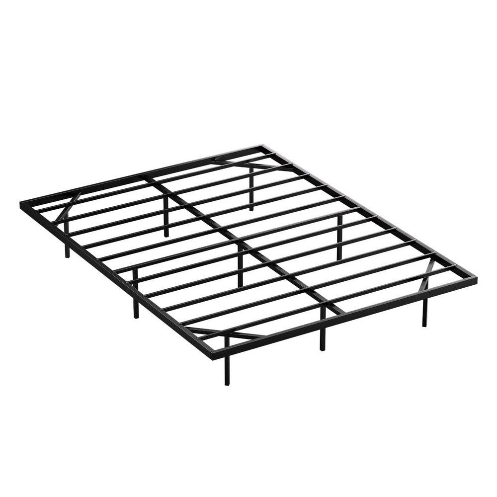 Artiss Double Bed Frame,Floating Metal Bed Frame with Smart LED Lights - Sturdy Metal Platform Bed Base, Silent Design, Tool-