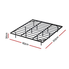 Artiss King Bed Frame,Floating Metal Bed Frame with Smart LED Lights - Sturdy Metal Platform Bed Base, Silent Design, Tool-Fr