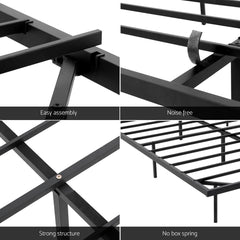 Artiss King Bed Frame,Floating Metal Bed Frame with Smart LED Lights - Sturdy Metal Platform Bed Base, Silent Design, Tool-Fr