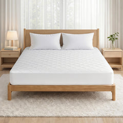 Giselle Waterproof Mattress Protector 100% Cotton Quilted Fitted Cover Double