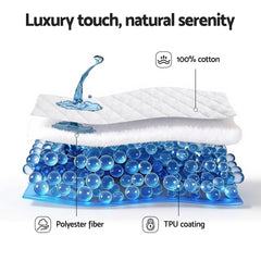 Giselle Waterproof Mattress Protector 100% Cotton Quilted Fitted Cover King Single