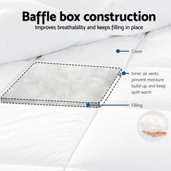 Giselle Bedding 800GSM Goose Down Feather Quilt Winter Blanket Duvet Comforter Double