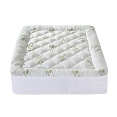 Giselle Bedding 5cm Pillowtop Mattress Topper 1000GSM Thick Soft Bamboo Cooling Pad for Back Pain Relief & Guest Bed, Washabl