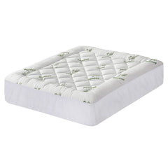 Giselle Bedding 5cm Pillowtop Mattress Topper 1000GSM Thick Soft Bamboo Cooling Pad for Back Pain Relief & Guest Bed, Washabl