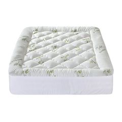 Giselle Bedding 5cm Pillowtop Mattress Topper 1000GSM Thick Soft Bamboo Cooling Pad for Back Pain Relief & Guest Bed, Washabl