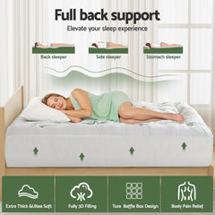 Giselle Bedding 5cm Pillowtop Mattress Topper 1000GSM Thick Soft Bamboo Cooling Pad for Back Pain Relief & Guest Bed, Washabl