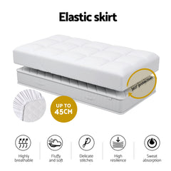 Giselle Bedding Baby Cot Pillowtop Mattress Topper 750GSM Bamboo Cooling Pad for Temperature Regulation, Machine Washable Bed