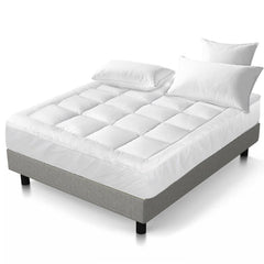 Giselle Bedding 5cm Bamboo Pillowtop Mattress Topper 1000GSM Mattress Pad for Back Pain Relief Washable Breathable Protector 