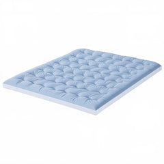 Giselle Bedding Pillowtop Mattress Topper 5cm Reversible Cooling & Soft Coral Fleece Pad for Back Pain Relief, Washable Skin-