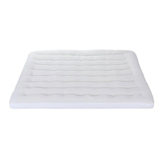 Giselle Bedding Pillowtop Mattress Topper 5cm Reversible Cooling & Soft Coral Fleece Pad for Back Pain Relief, Washable Skin-