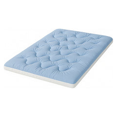Giselle Bedding Pillowtop Mattress Topper 5cm Reversible Cooling & Soft Coral Fleece Pad for Back Pain Relief, Washable Skin-