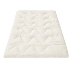 Giselle Bedding Pillowtop Mattress Topper 5cm Reversible Cooling & Soft Coral Fleece Pad for Back Pain Relief, Washable Skin-