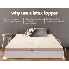 Giselle Bedding Latex Mattress Topper, 5cm Thick Cooling Bed Pad for Side Sleepers Pain Relief, 7 Zone Foldable Mat with Wash