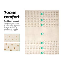 Giselle Bedding Latex Mattress Topper, 5cm Thick Cooling Bed Pad for Side Sleepers Pain Relief, 7 Zone Foldable Mat with Wash