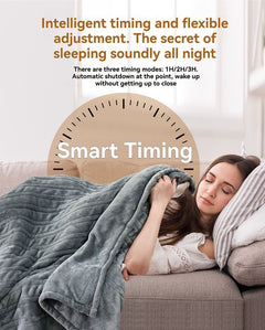 Electric Heated Blanket Smart Thermostatic Intelligent Timing Automatic - Gray - Size 1.5-1.8m