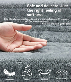 Electric Heated Blanket Smart Thermostatic Intelligent Timing Automatic - Gray - Size 1.5-1.8m
