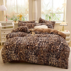 Tie-Dye Bedding Set Three-Piece Bedding Set Soft Bedding Trendy Bedding Home - Coffee - Size 200*240cm