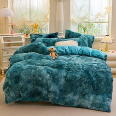 Tie-Dye Bedding Set Three-Piece Bedding Set Soft Bedding Trendy Bedding Home - Starry - sky Blue - Size 200*240cm