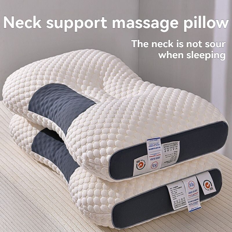 Knitted Neck Pillow Ultra Soft Pillow Breathable Pillow Moisture Wicking Pillow - White - Size 800g