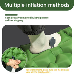 Camping Inflatable Mattress Breathable Camping Mattress Nylon Fabric Inflatable - Black - Size 190cm