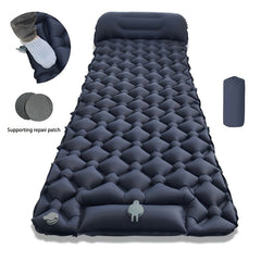 Camping Inflatable Mattress Breathable Camping Mattress Nylon Fabric Inflatable - Blue - Size 190cm