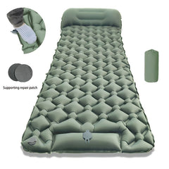 Camping Inflatable Mattress Breathable Camping Mattress Nylon Fabric Inflatable - Cyan - Size 190cm