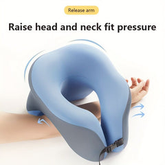 Ergonomic U-shaped core pillow for napping – Lightweight, dry clean only, synthetic fiber cover – Ideal for office, travel, c