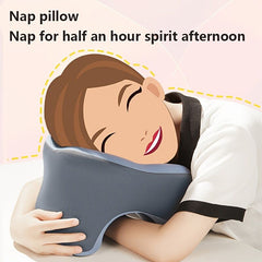 Ergonomic U-shaped core pillow for napping – Lightweight, dry clean only, synthetic fiber cover – Ideal for office, travel, c
