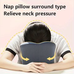 Ergonomic U-shaped core pillow for napping – Lightweight, dry clean only, synthetic fiber cover – Ideal for office, travel, c
