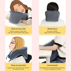 Ergonomic U-shaped core pillow for napping – Lightweight, dry clean only, synthetic fiber cover – Ideal for office, travel, c