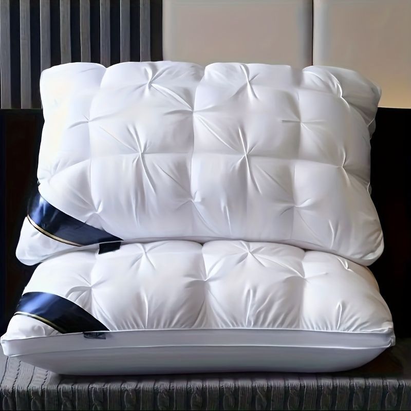 Luxury Pillow Quilted Pillow High-Quality Pillow Comfortable Pillow Bedding - White - Size 700g medium pillow
