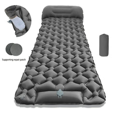 Camping Inflatable Mattress Breathable Camping Mattress Nylon Fabric Inflatable - Black - Size 190cm