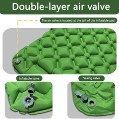 Camping Inflatable Mattress Breathable Camping Mattress Nylon Fabric Inflatable - Blue - Size 190cm