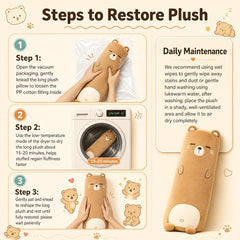 Long-Shaped Pillow Plush Pillow Hugging Pillow Soft Pillow Sleeping Pillow Gift - Beige - Size 33in