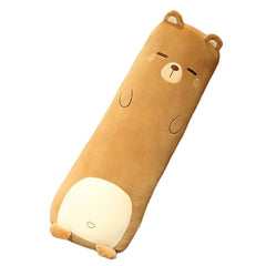 Long-Shaped Pillow Plush Pillow Hugging Pillow Soft Pillow Sleeping Pillow Gift - Brown - Size 33in