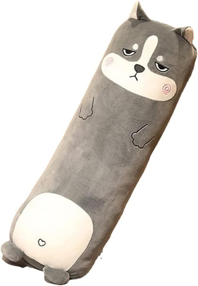 Long-Shaped Pillow Plush Pillow Hugging Pillow Soft Pillow Sleeping Pillow Gift - Gray - Size 39in