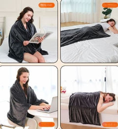 Portable Electric Blanket Heated Throw Low Voltage Blanket Camping Heater Car