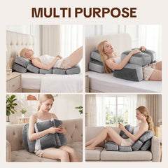 6-Segment Adjustable Weighted Body Pillow for Anxiety Adults, 10lbs | Modular Sensory Pillow with Velvet Cover, Customizable 
