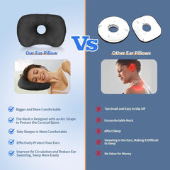 Ear Piercing Hole Pillows Side Sleeper Pillow with an Ear Hole for CNH Side Sleepers and Ear Inflammation Pressure Sores, Adj