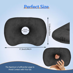 Ear Piercing Hole Pillows Side Sleeper Pillow with an Ear Hole for CNH Side Sleepers and Ear Inflammation Pressure Sores, Adj