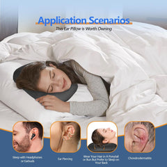 Ear Piercing Hole Pillows Side Sleeper Pillow with an Ear Hole for CNH Side Sleepers and Ear Inflammation Pressure Sores, Adj